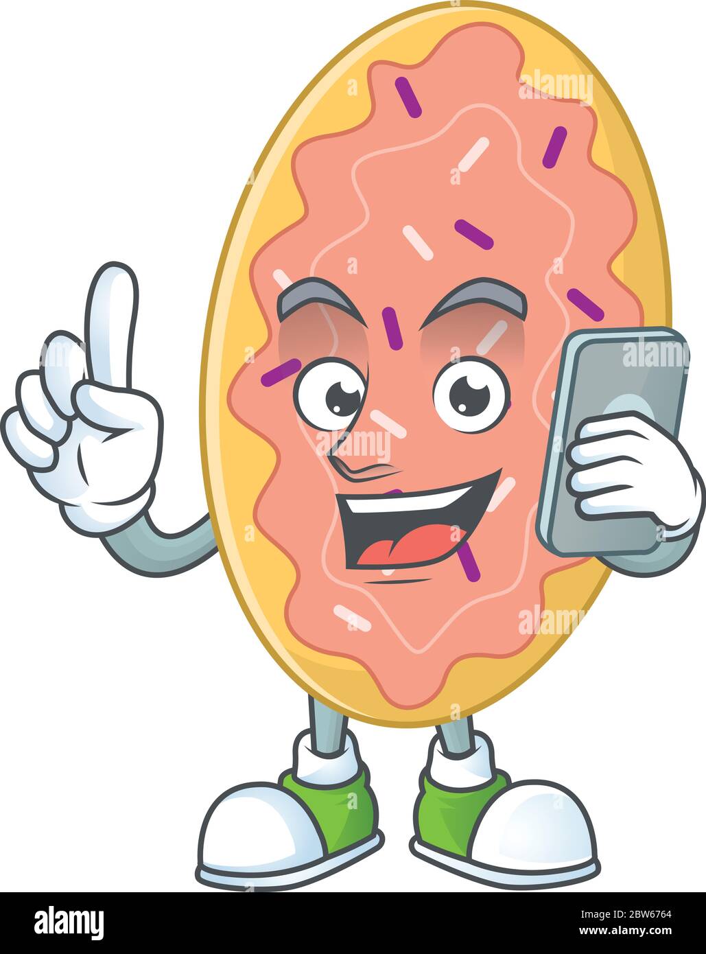 cartoon drawing concept of bread speaking with friends on phone Stock ...