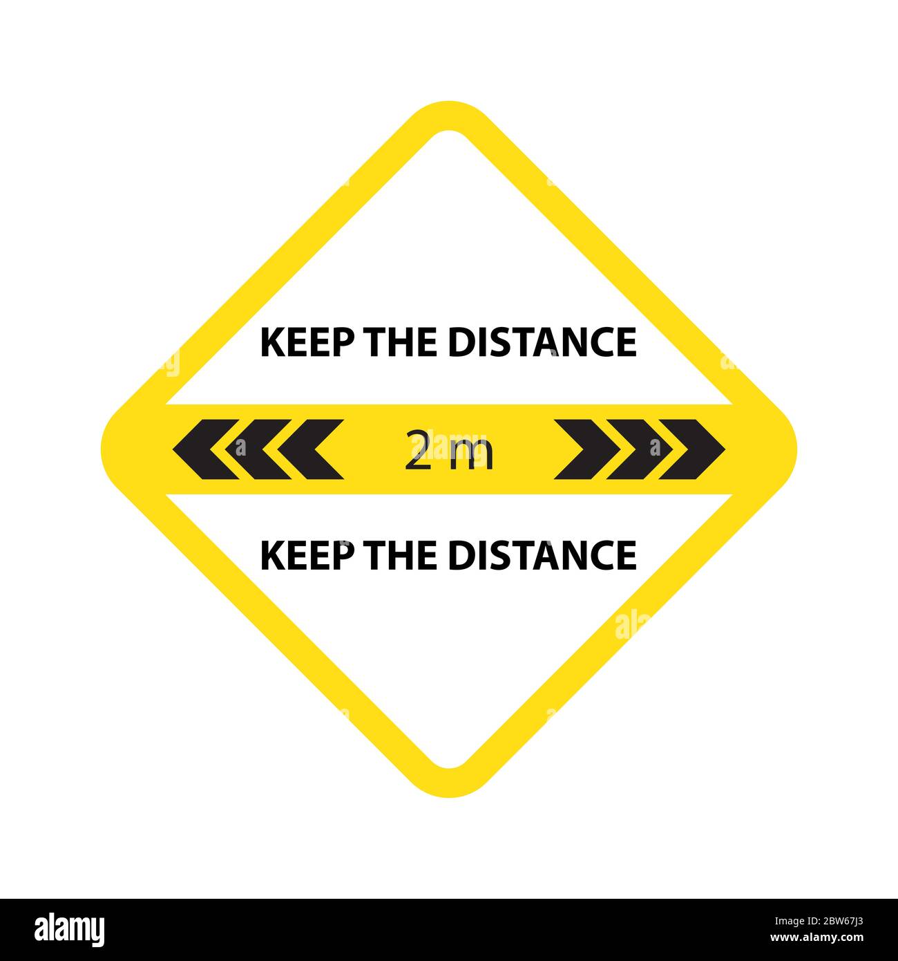 Keep your distance sign sticker for reopening business. New normal social distancing due to covid-19 coronavirus outbreak. Health care and medical vec Stock Vector