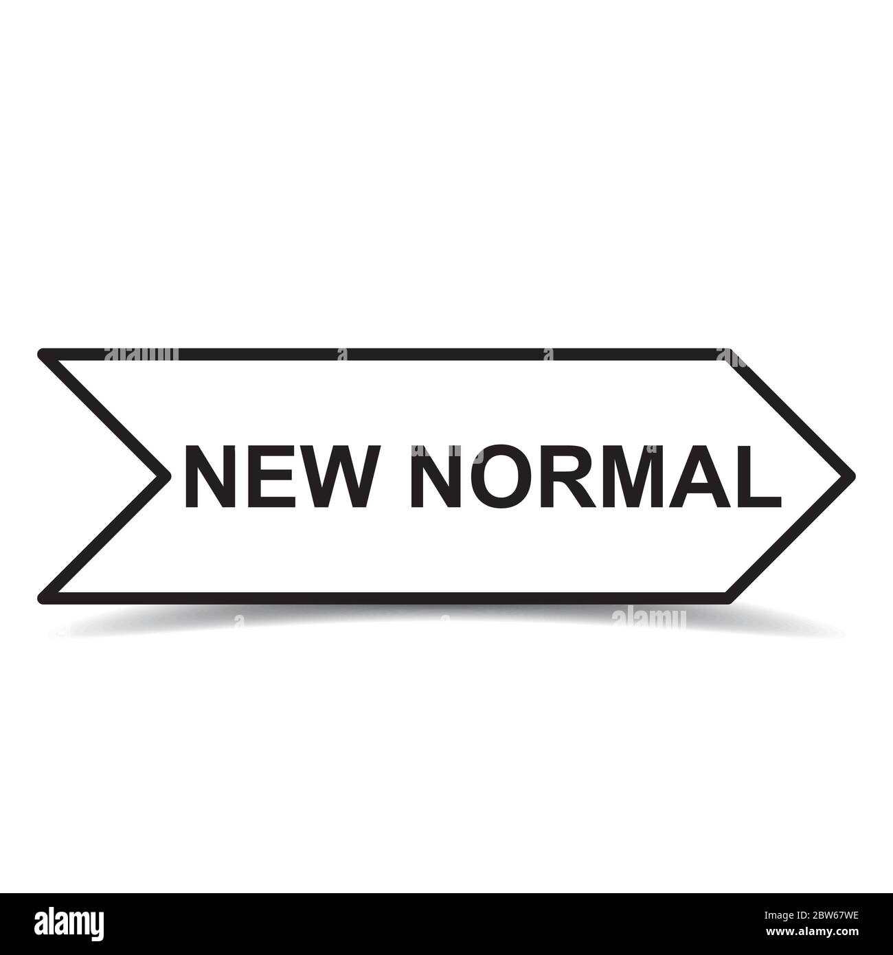 New normal concept word lettering and world globe sign icons for post