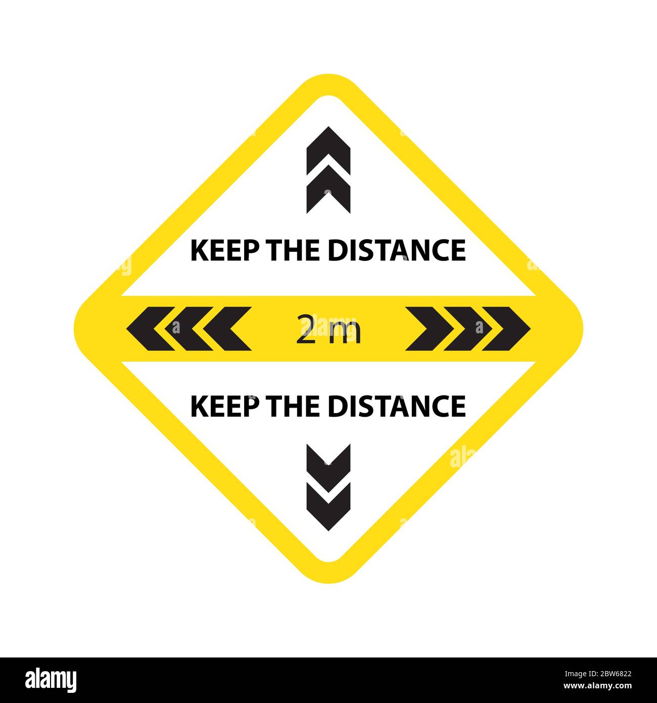 Keep your distance sign sticker for reopening business. New normal social distancing due to covid-19 coronavirus outbreak. Health care and medical vec Stock Vector