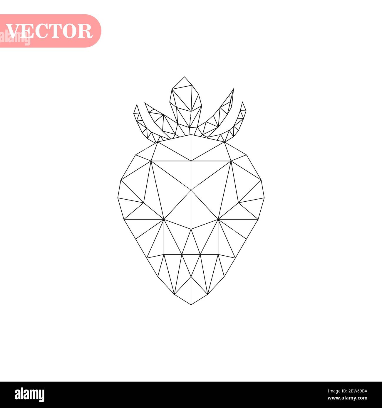 Strawberry polygonal vector, Logo polygons strawberry, Vector illustration eps10 Stock Vector