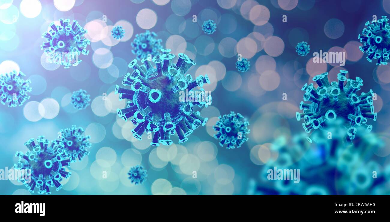 3D illustration. Coronavirus 2019-ncov and virus background with disease cells. Stock Photo