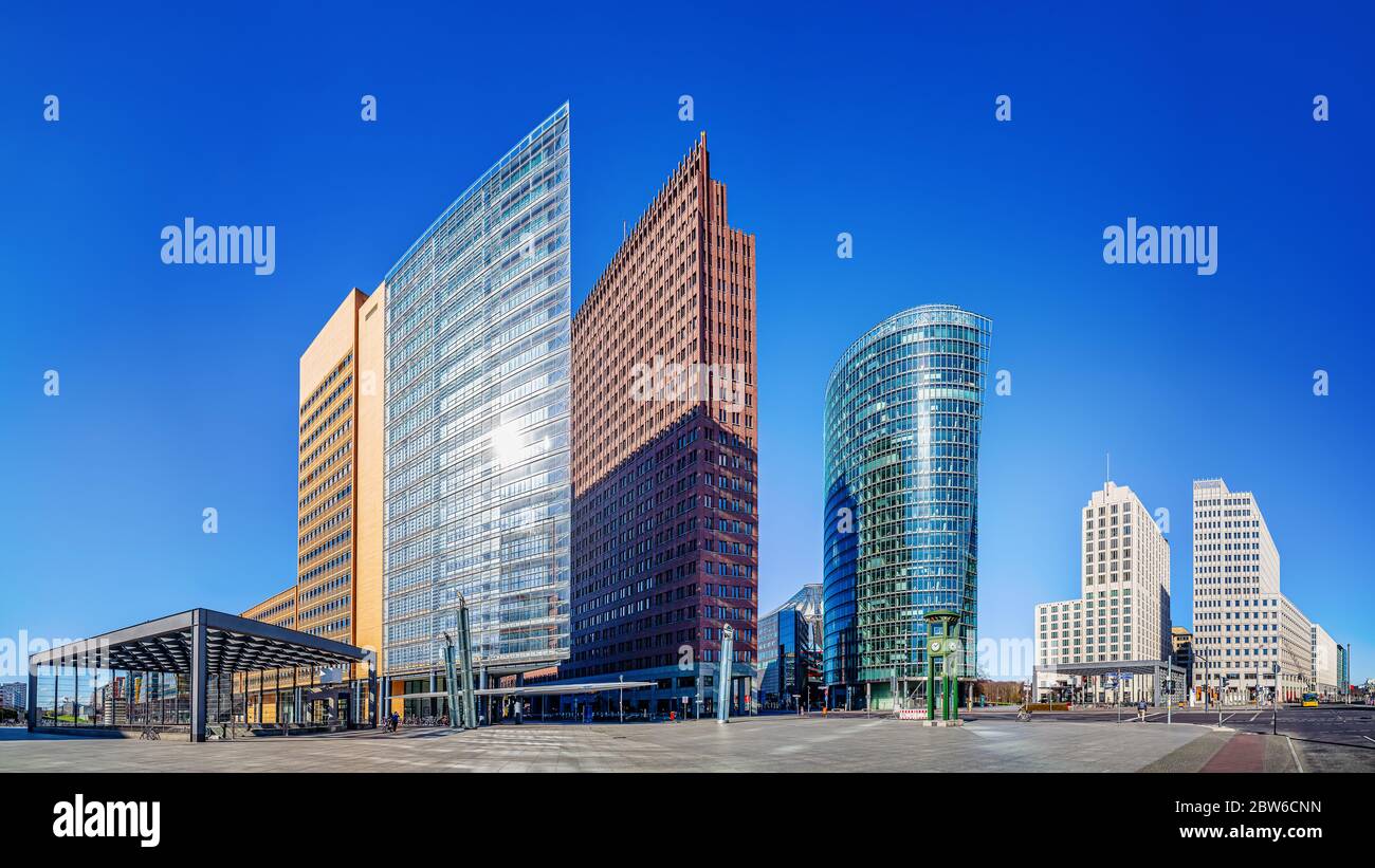 panoramic view at the potsdamer platz, berlin Stock Photo