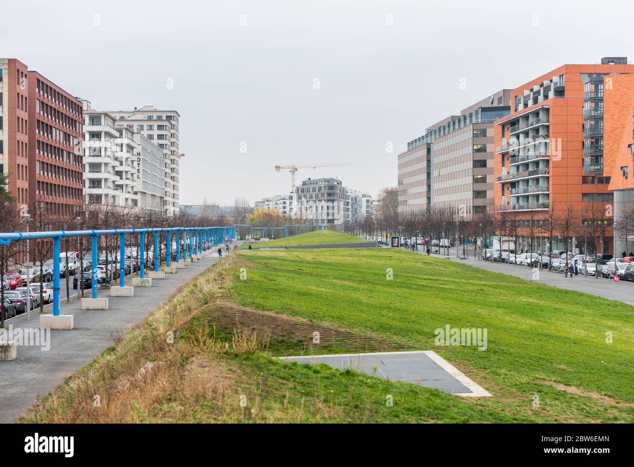 Skylines near the Bahnhof Potsdamer Platz , Sbahn train station in the downtown Berlin, It is
