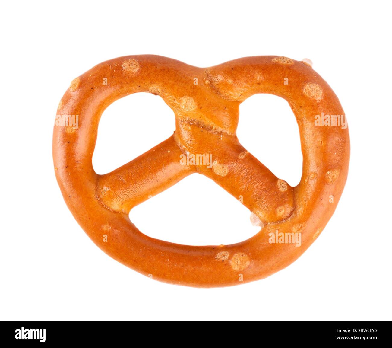 Bretzels cracker isolated on white background. Dry cracker cookies isolated. Salty snacks isolated. Top view. Stock Photo