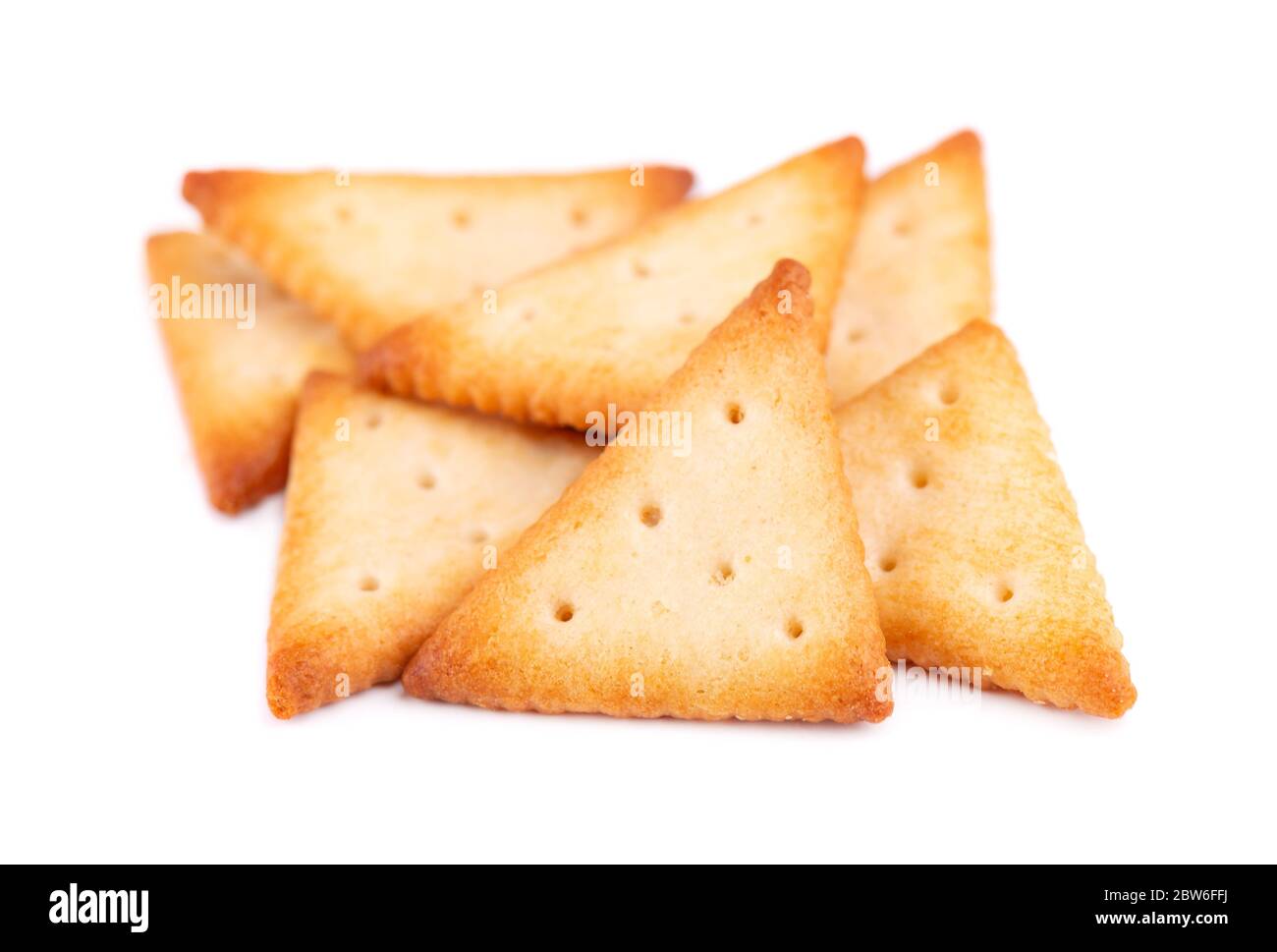 Stack round cracker isolated on white background. Dry cracker cookies isolated. Salty snacks