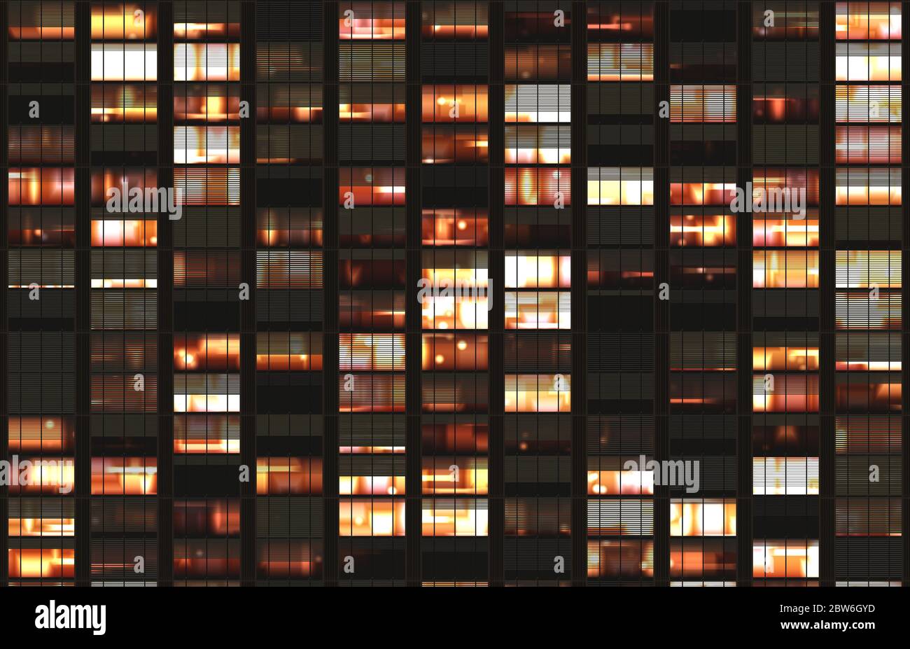 city buildings windows by night Stock Photo - Alamy