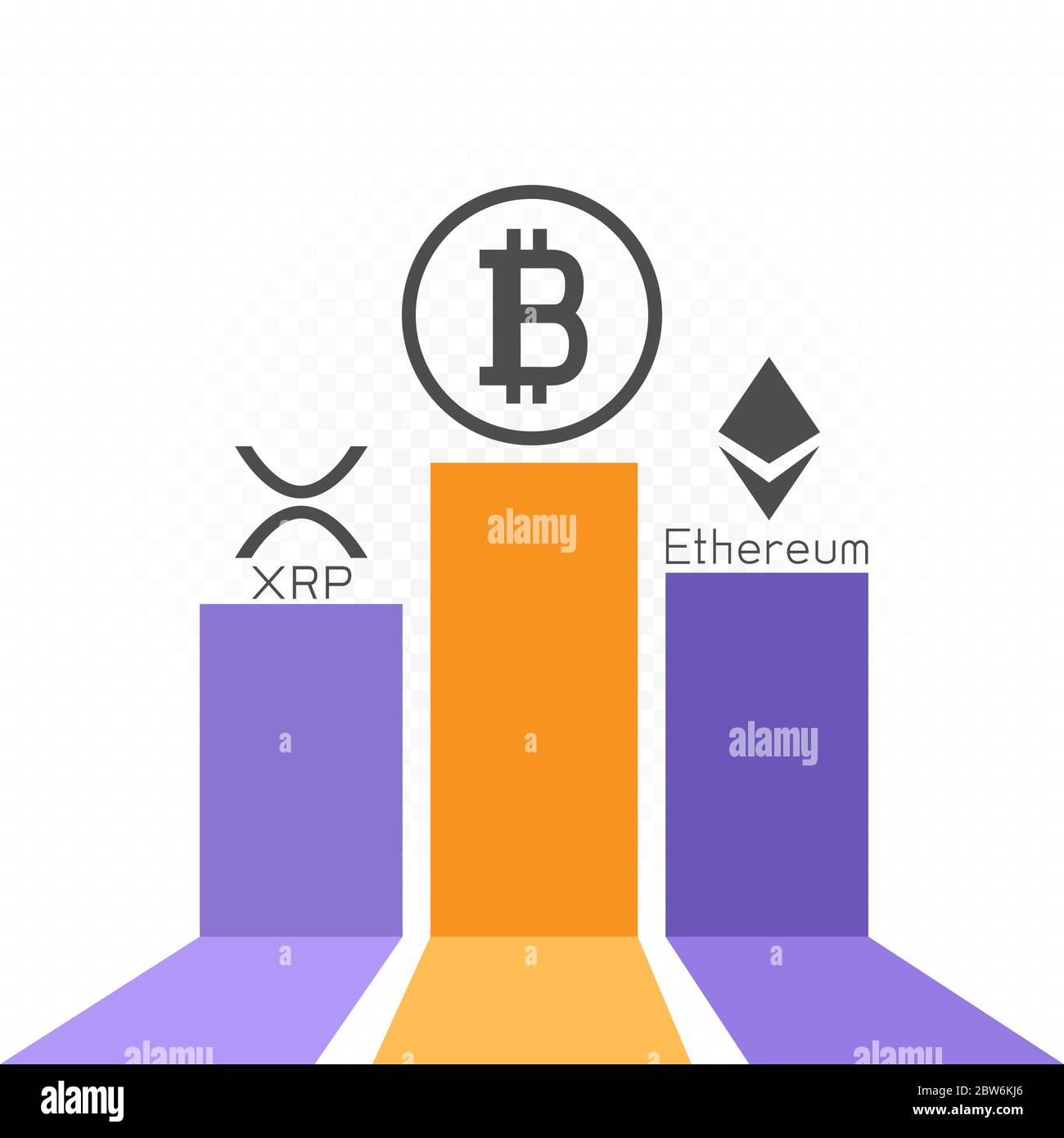 world cryptocurrency value chart Stock Vector