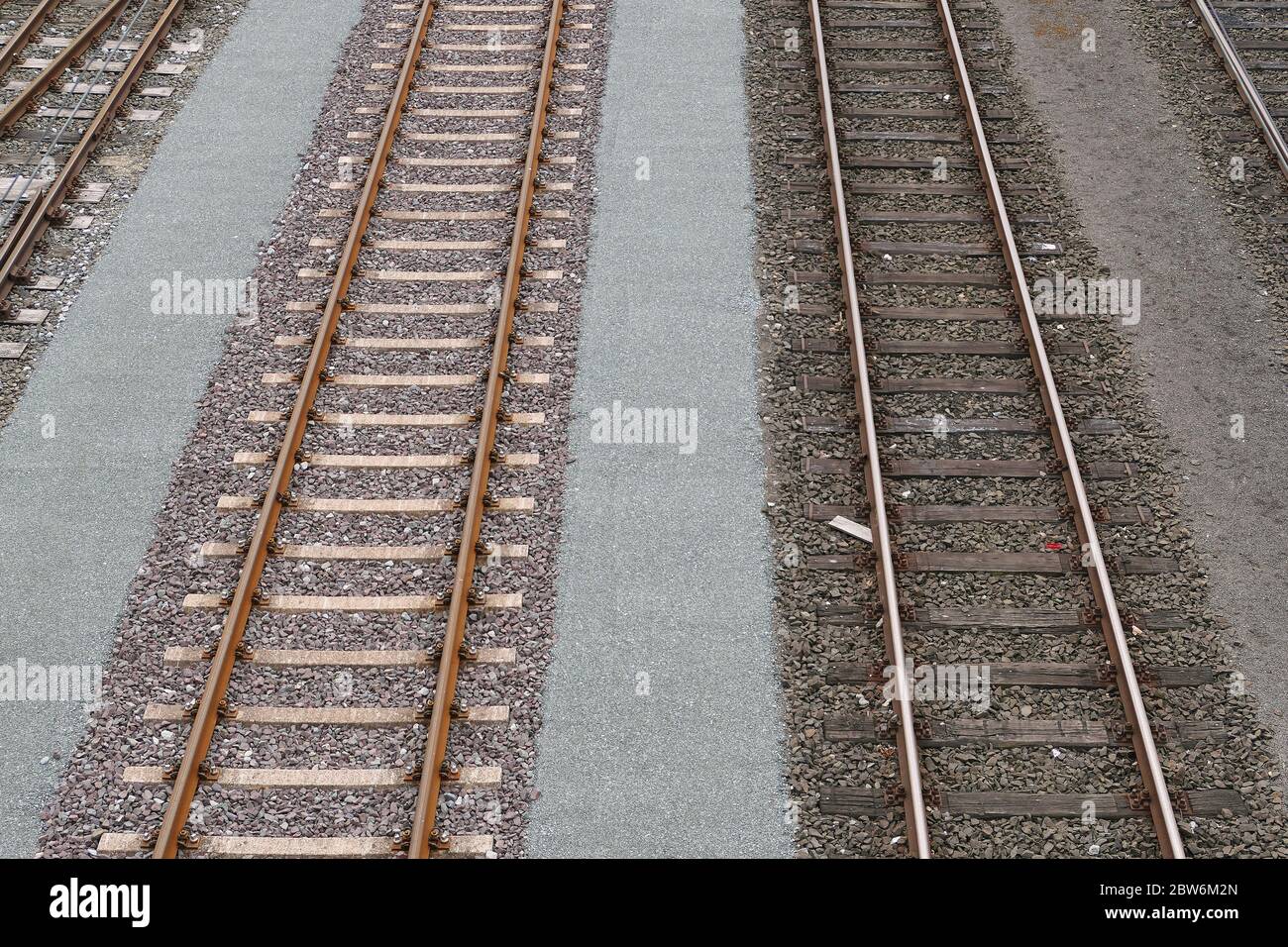 Rails to port of Nordenham, lower saxony Stock Photo