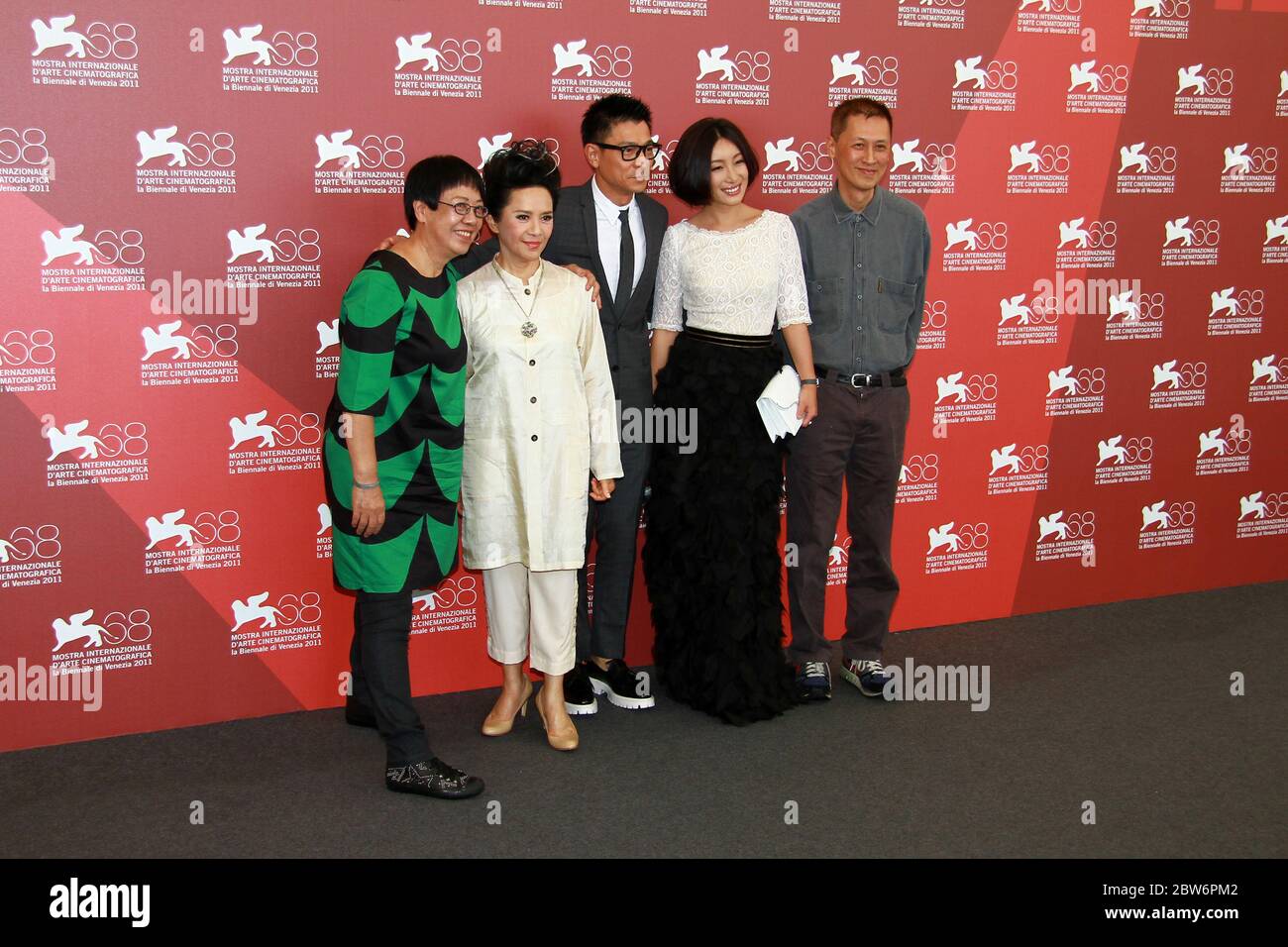 VENICE, ITALY - SEPTEMBER 05: Ann Hui, Deanie Ip, Qin Hailu, Andy Lau and Roger Lee attends the 'Tao Jie' Photocall Stock Photo