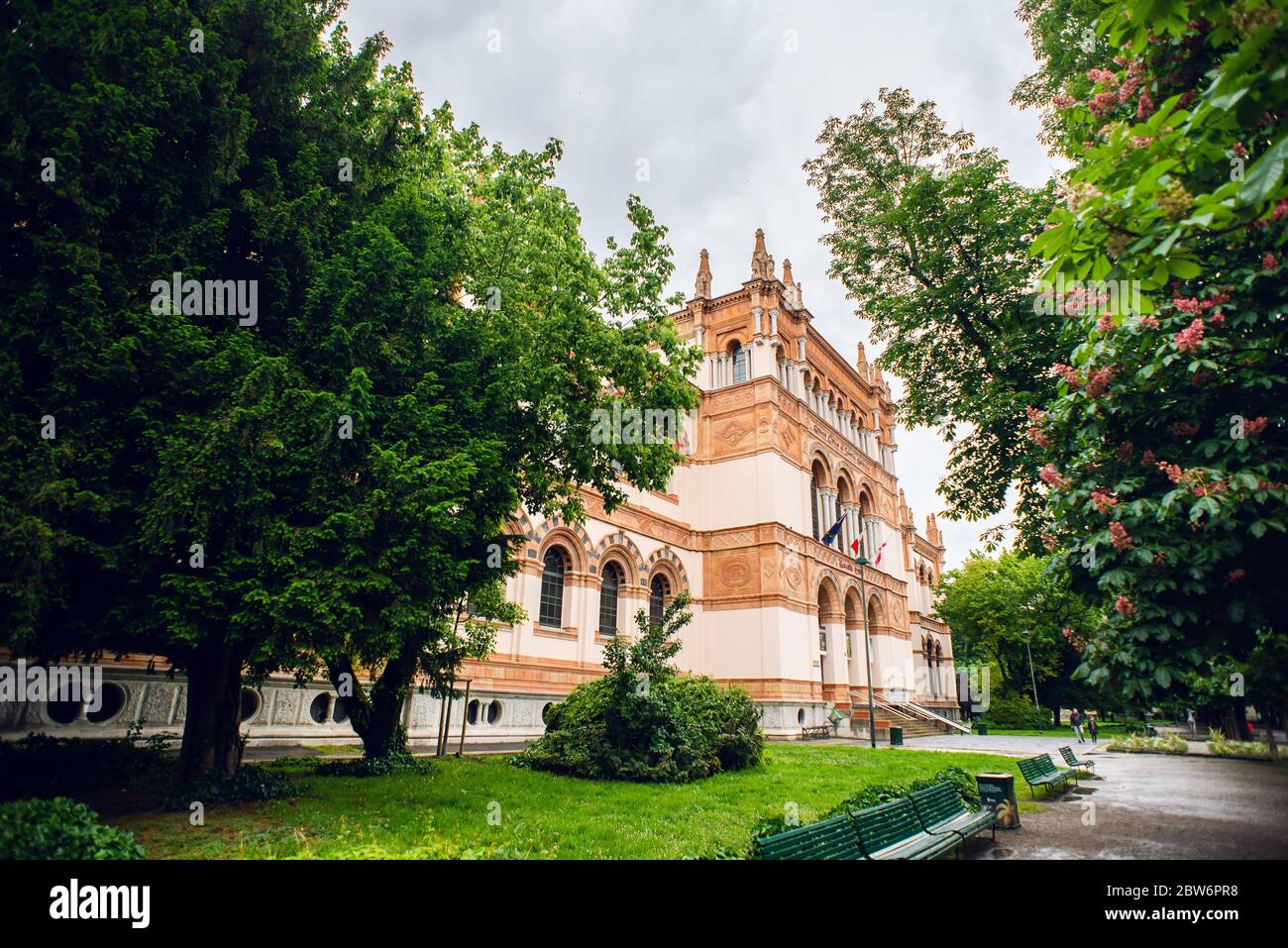 Milan. Italy - May 20, 2019: Facade of Milan Natural History Museum. Museo Civico di Storia Naturale di Milano. Stock Photo