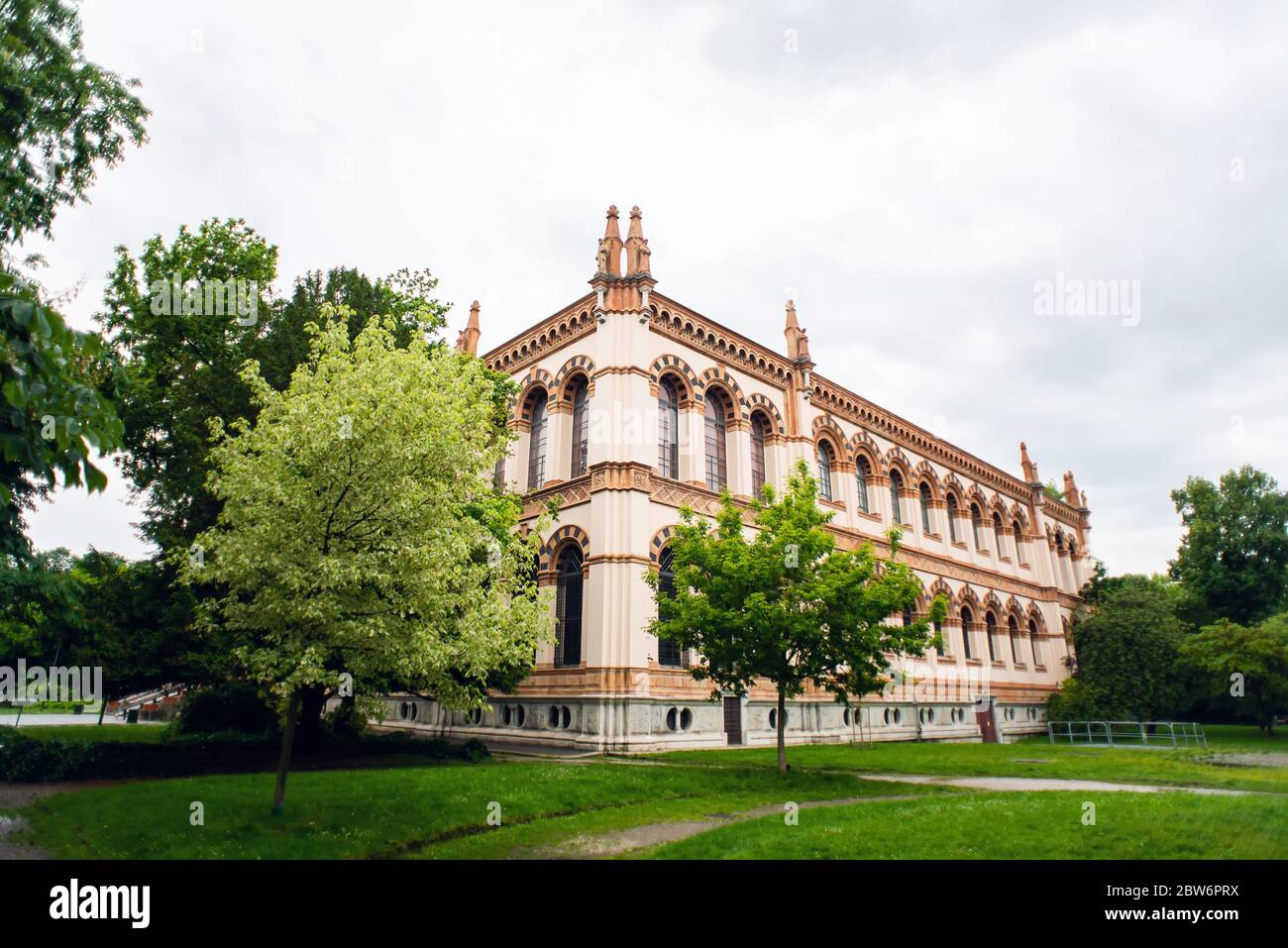 Milan. Italy - May 20, 2019: Facade of Milan Natural History Museum. Museo Civico di Storia Naturale di Milano. Stock Photo