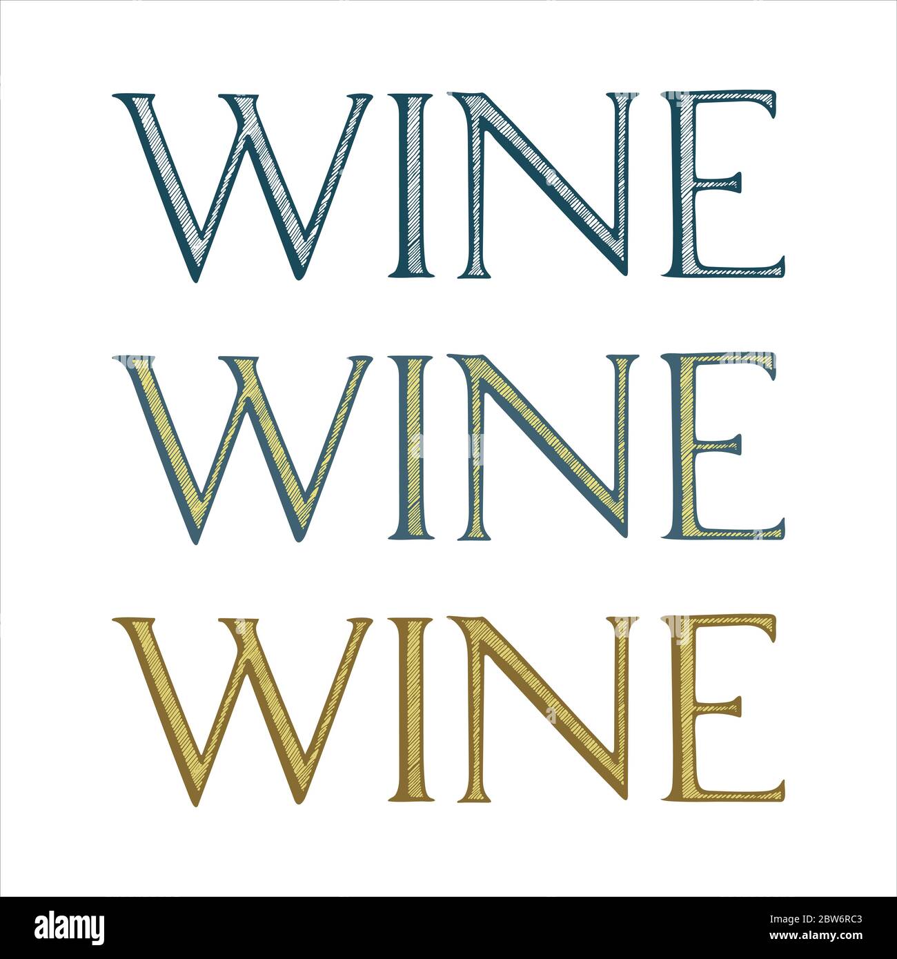 Wine. Hand lettering text wine written with capital letters. Letter