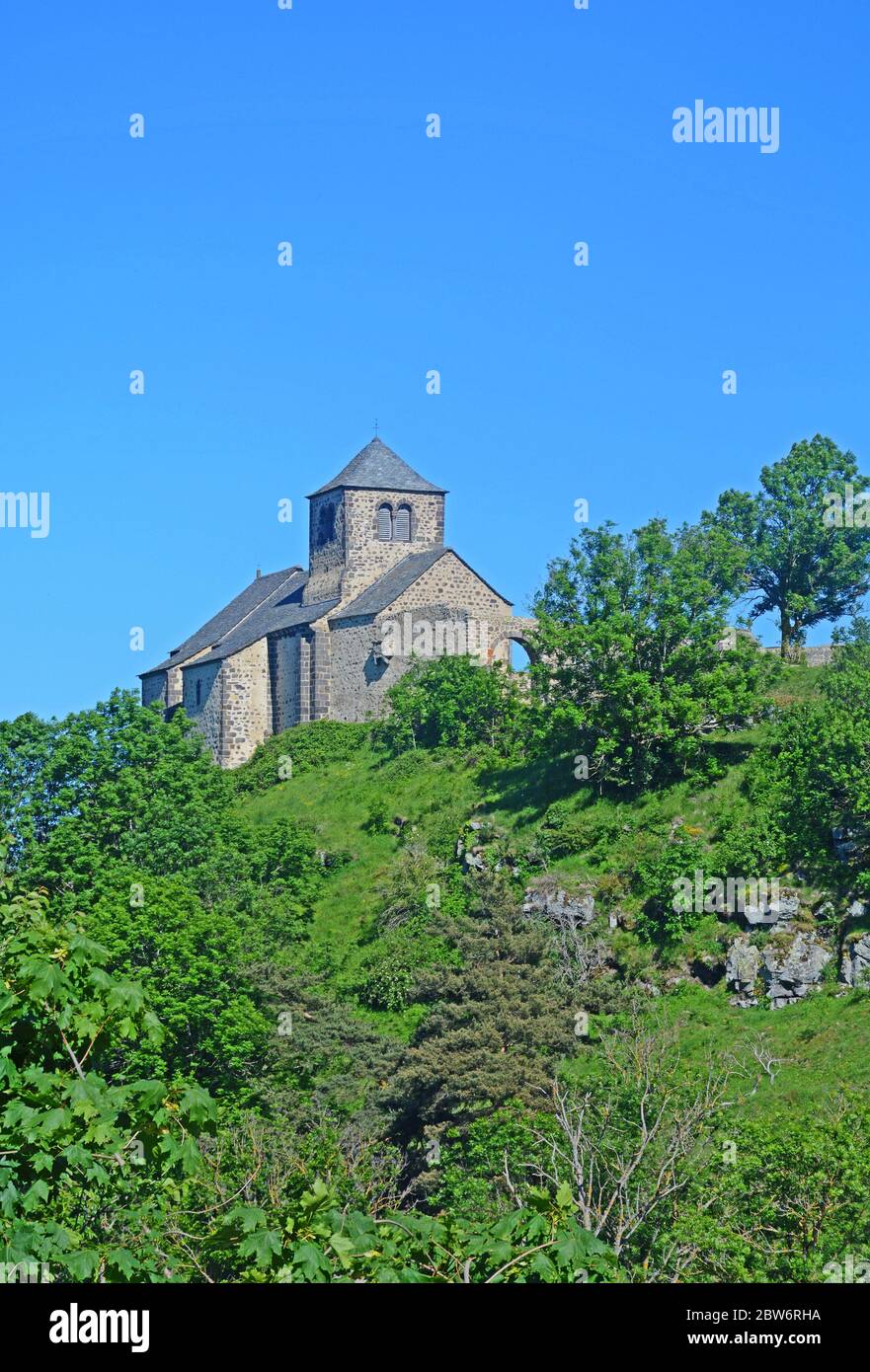 roman church, Dauzat sur Vodable, Puy-de-Dome, Auvergne, Massif-Central, France Stock Photo