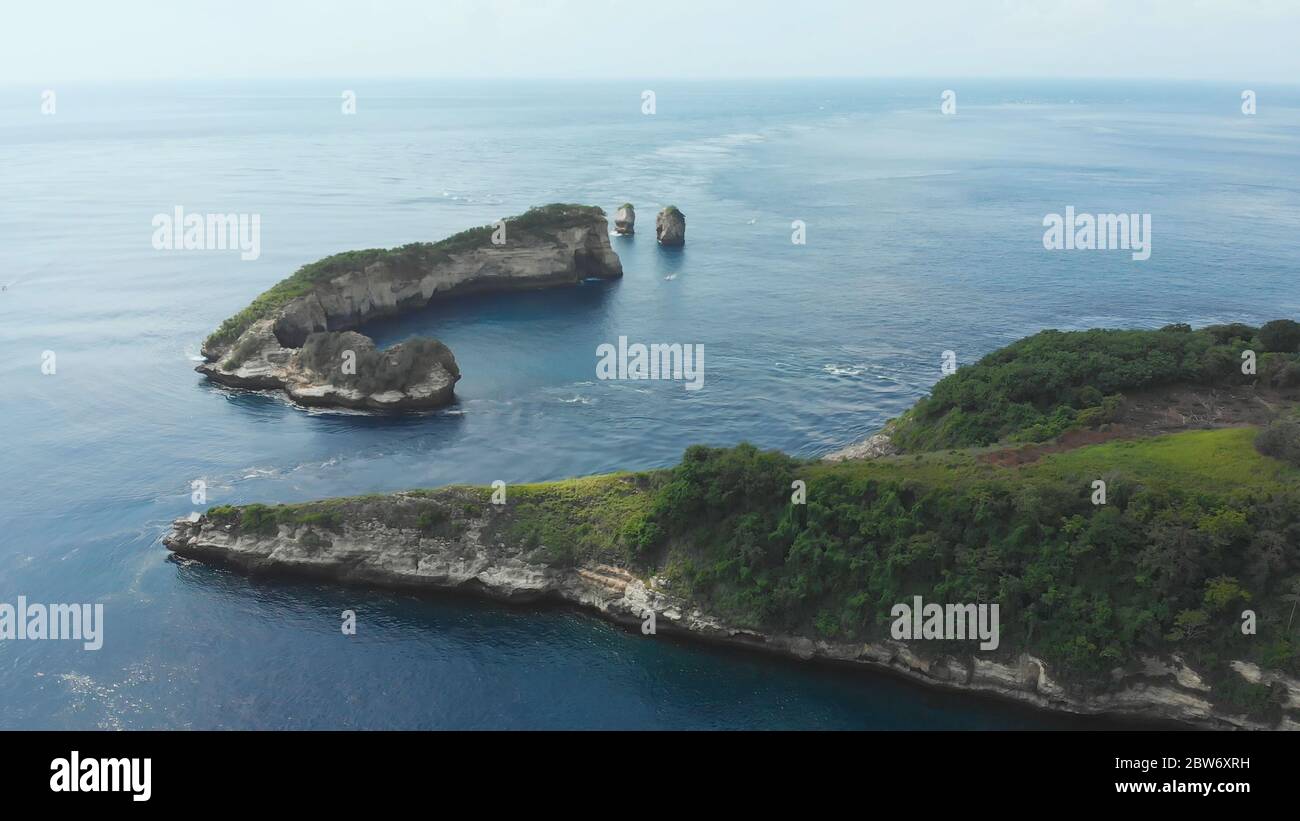 The beautiful islands of the island of Nusa Penida. Close to Atuh beach. Indonesia. Stock Photo