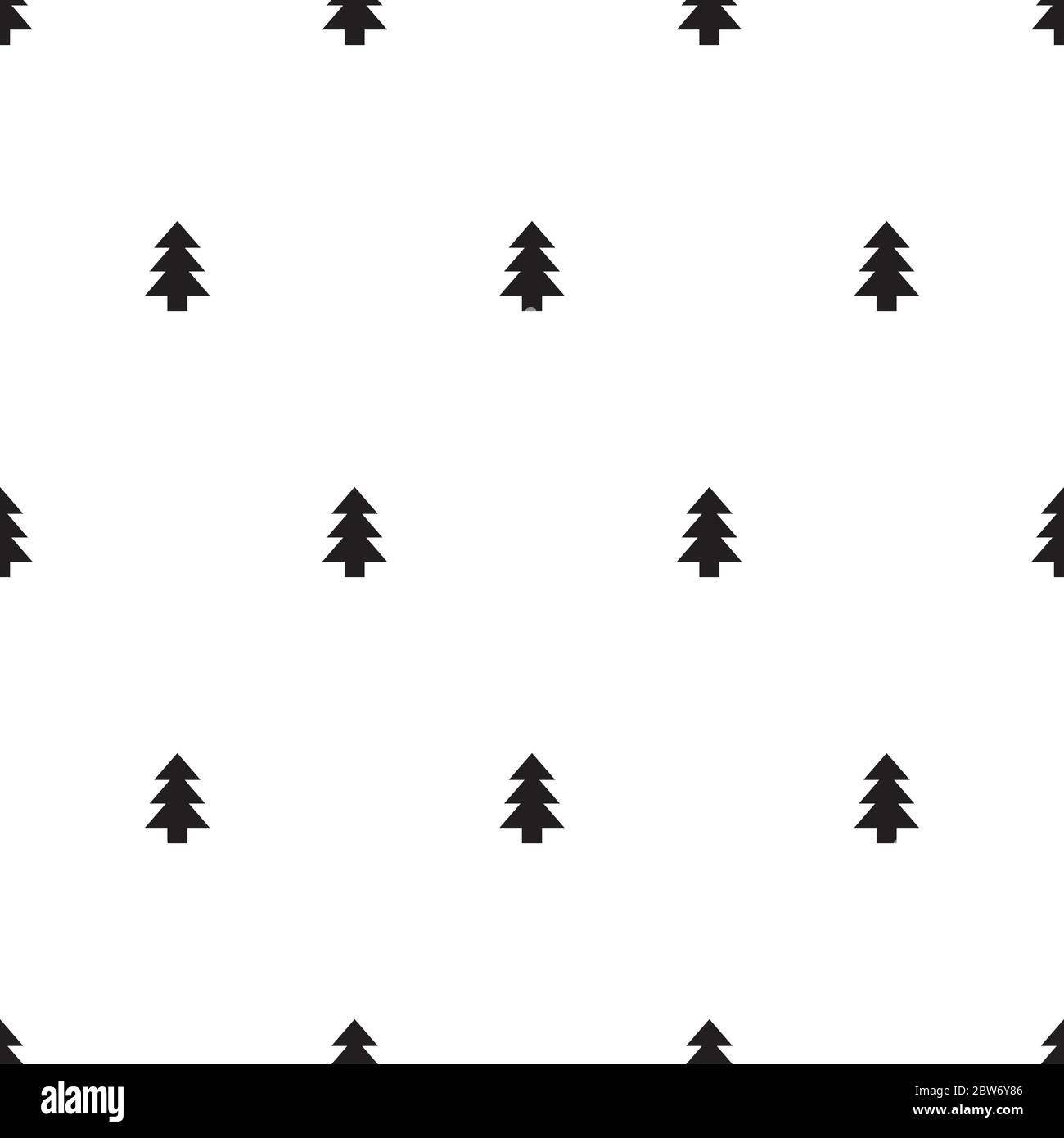 Tiny trees on white background. Seamless Christmass black tree pattern for  wrapping paper or textile. Winter wallpaper Stock Vector Image & Art - Alamy