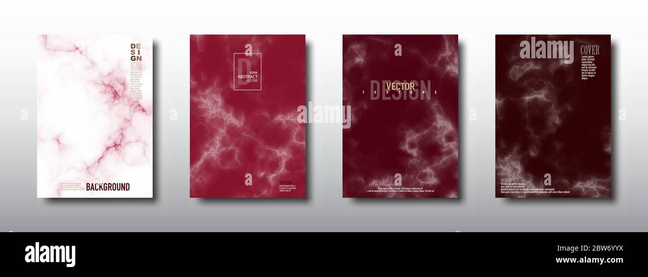 Marble texture seamless pattern collection. Abstract red background cards template vector design. pattern swatches included in file. - Vector Stock Vector