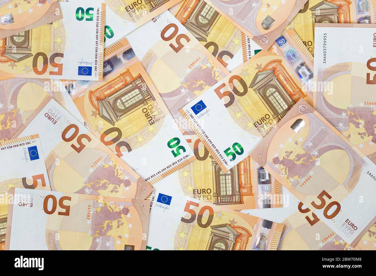 Fifty euro banknotes Stock Photo