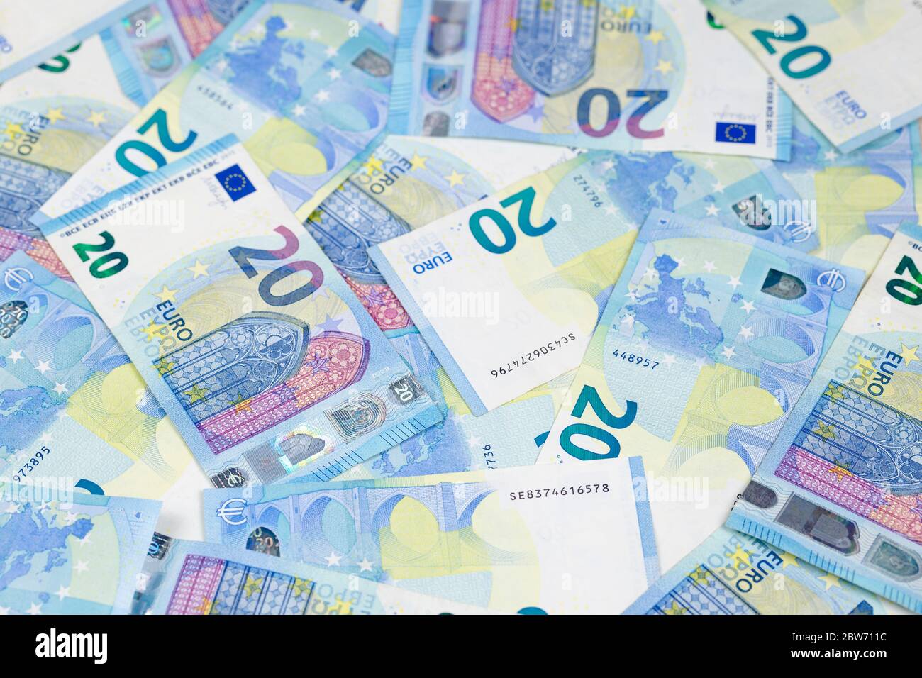 Twenty euro banknotes Stock Photo