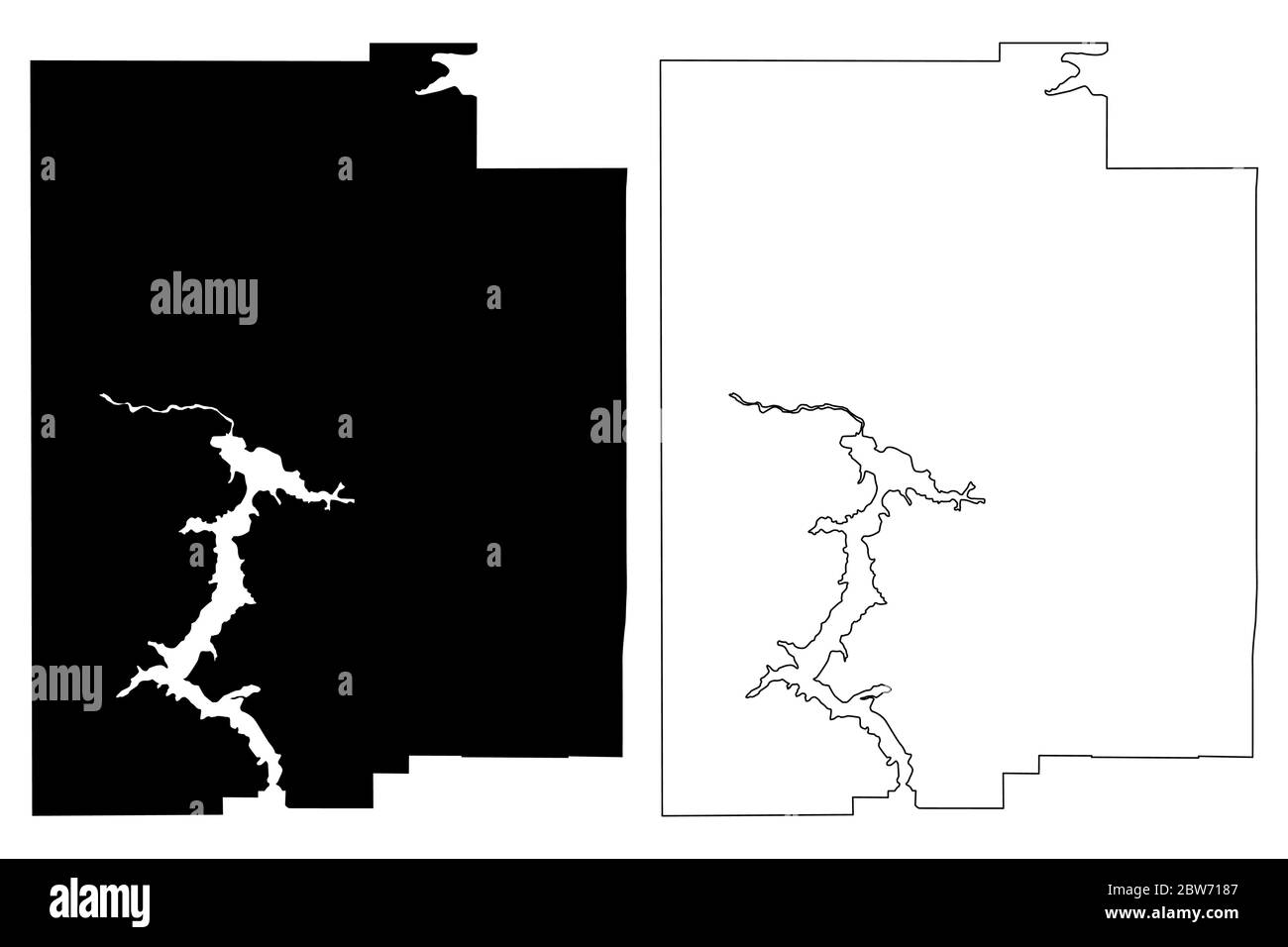 Kootenai County, Idaho (U.S. county, United States of America, USA, U.S., US) map vector illustration, scribble sketch Kootenai map Stock Vector