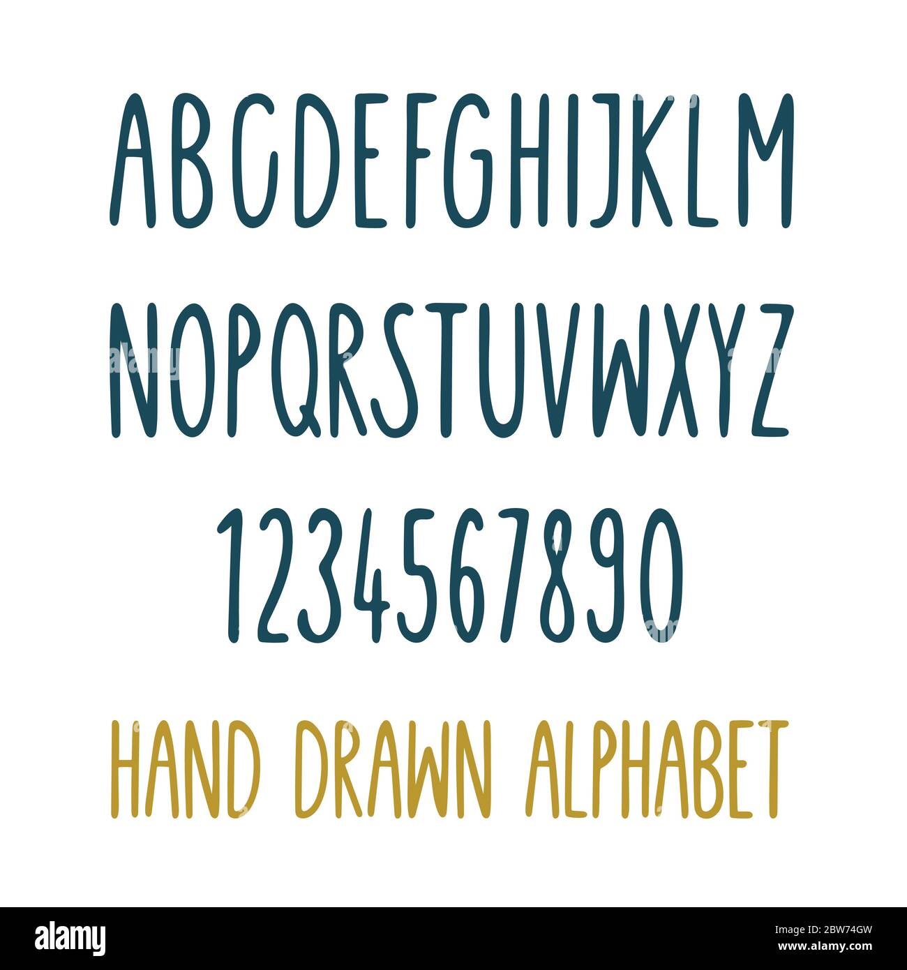 Premium Vector  Hand made font alphabet