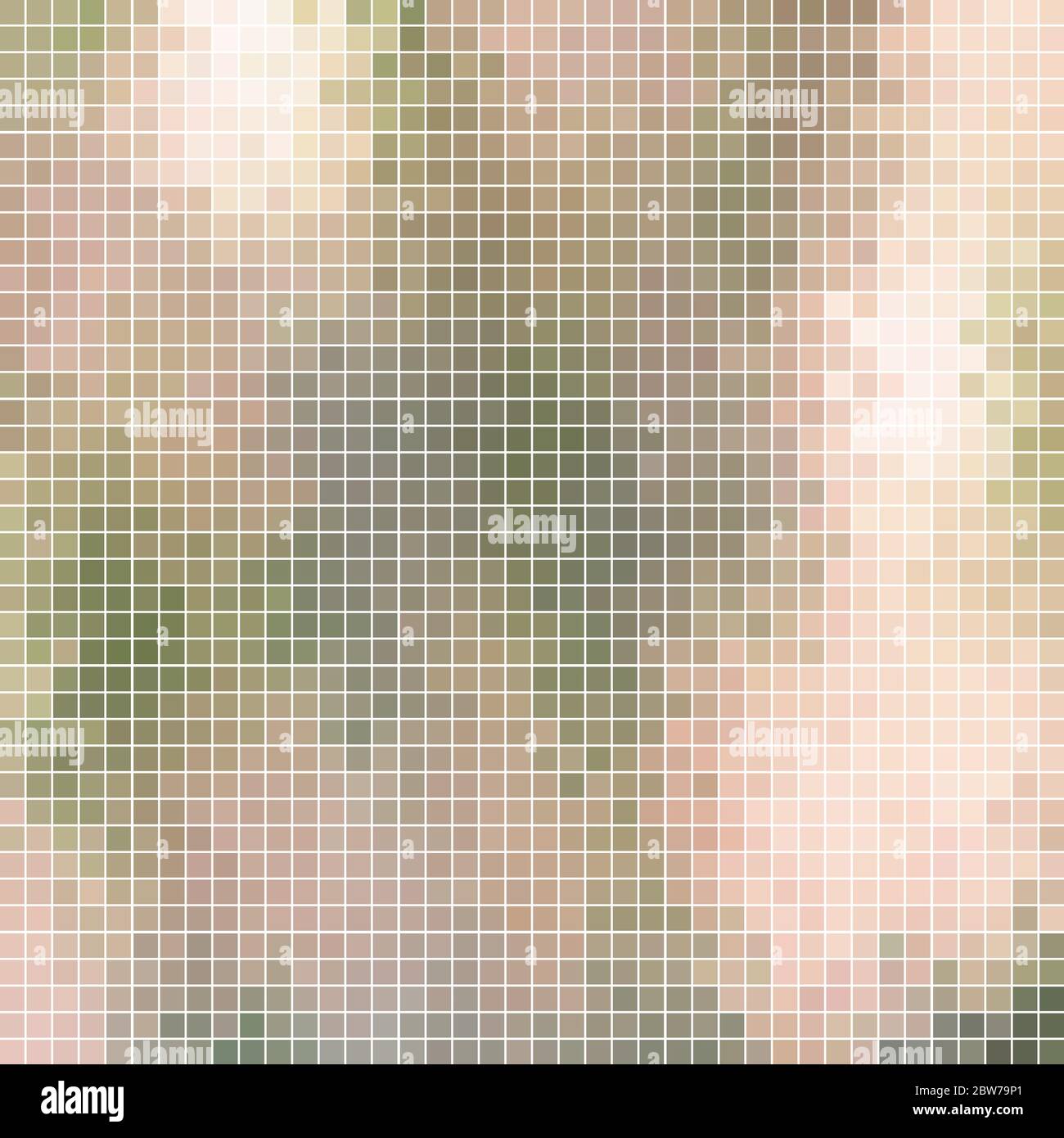 abstract vector square pixel mosaic background - beige and green Stock ...