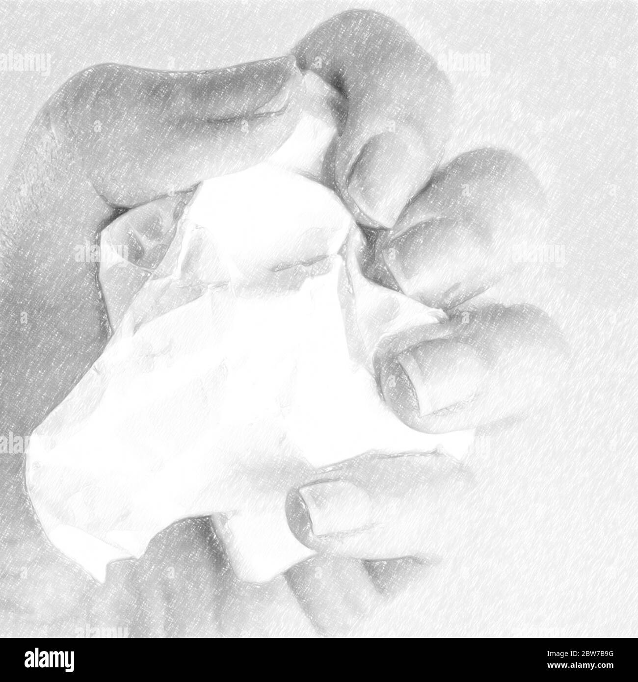 A woman's hand holds a crumpled paper ball with a copy of space on a