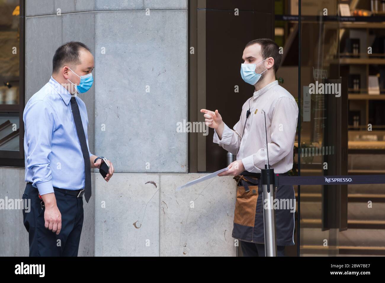 Sydney, Australia. 30th May, 2020. Sydney, Australia. Saturday 30th May 2020. Nespresso reopens their flagship Sydney store in George Street in Sydney's CBD as the coronavirus lockdown restrictions ease. Credit: Paul Lovelace/Alamy Live News Stock Photo