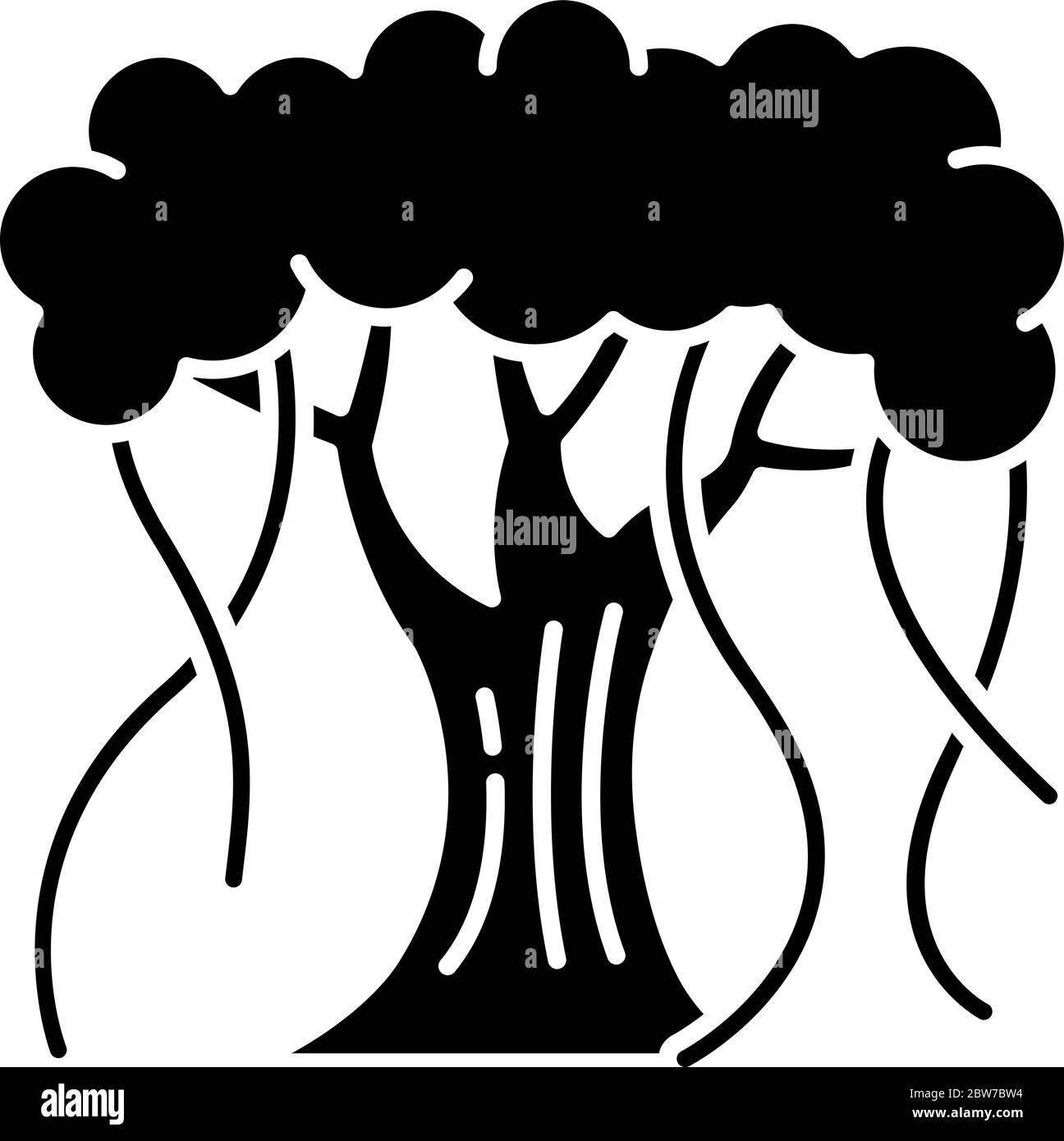 Indian banyan black glyph icon Stock Vector Image & Art - Alamy
