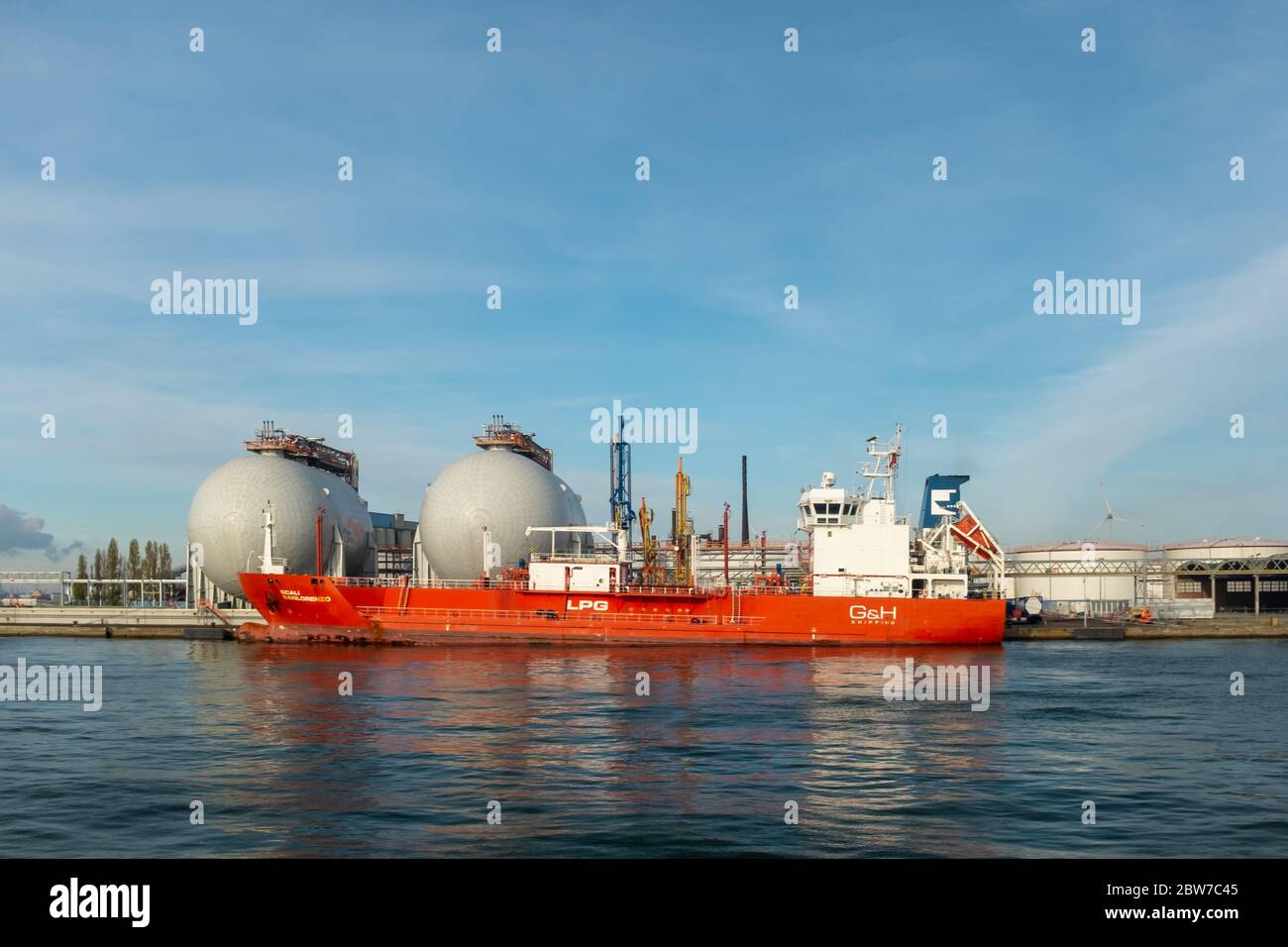 LPG tanker Scali Sanlorenzo moored in the Port of Antwerp Stock Photo