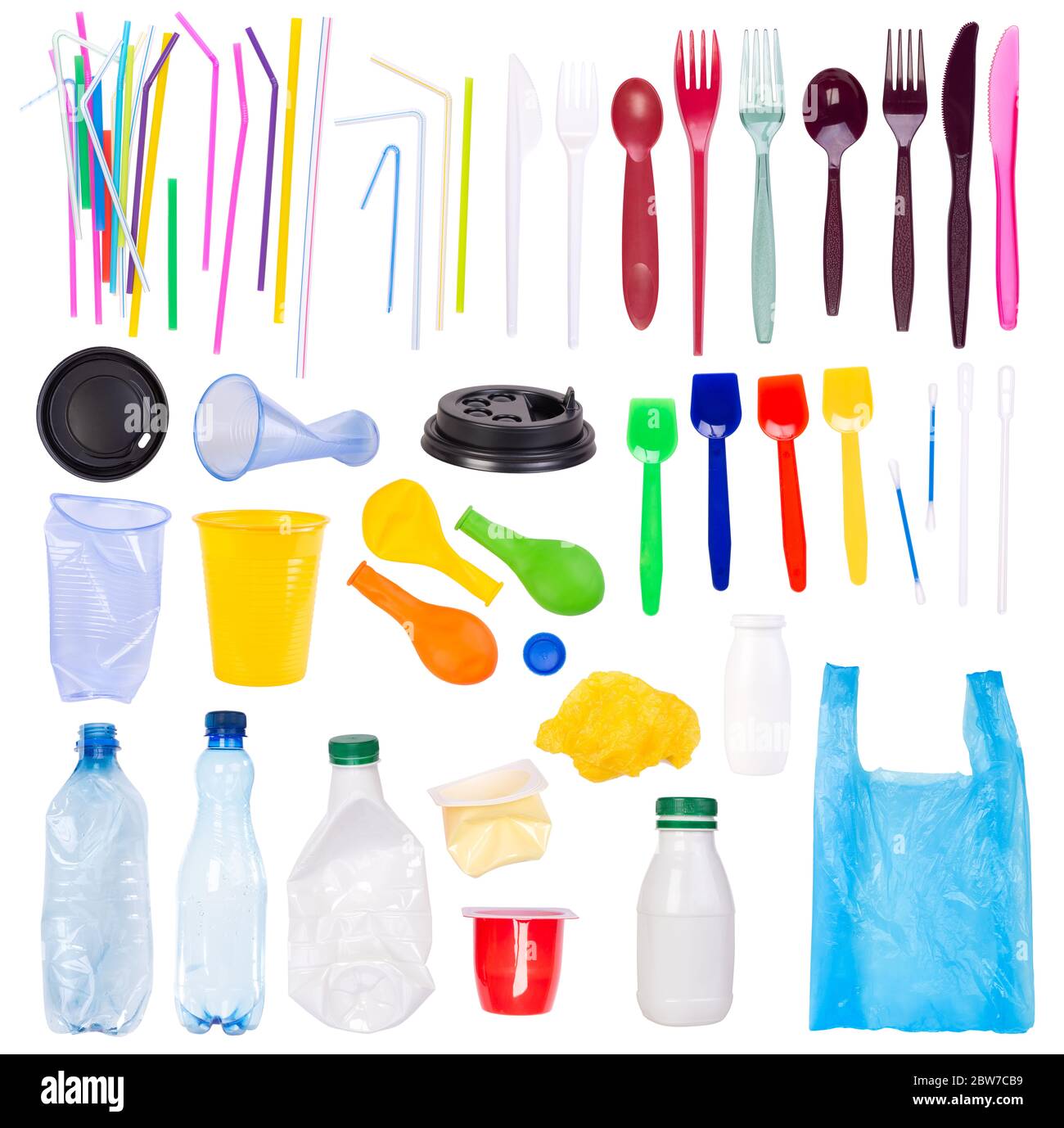 Samples of plastic waste isolated on white background Stock Photo Alamy