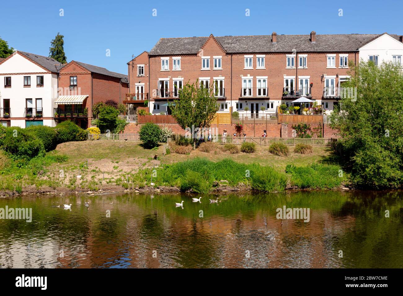 Contemporary built modern apartments, Riverside, Bewdley Worcs, UK