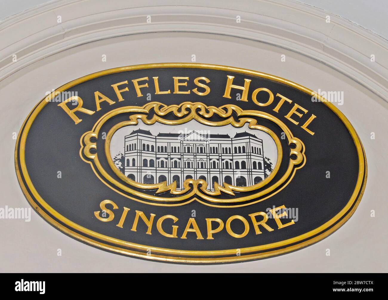 Raffles hotel logo, Singapore Stock Photo