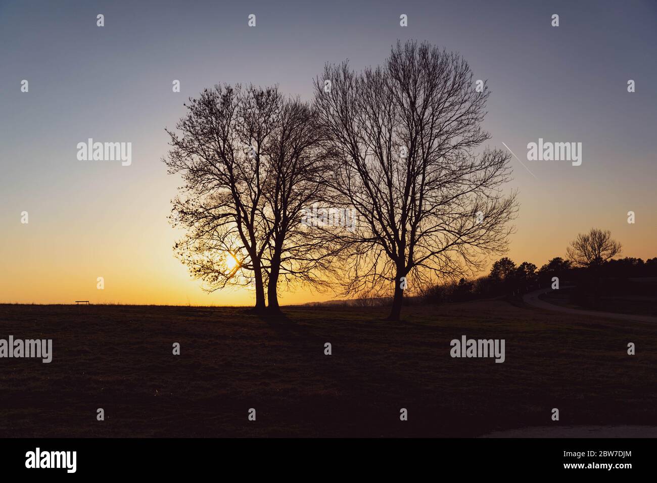 Tourist location in France, Colline de Sion, Lorraine at sunset Stock Photo