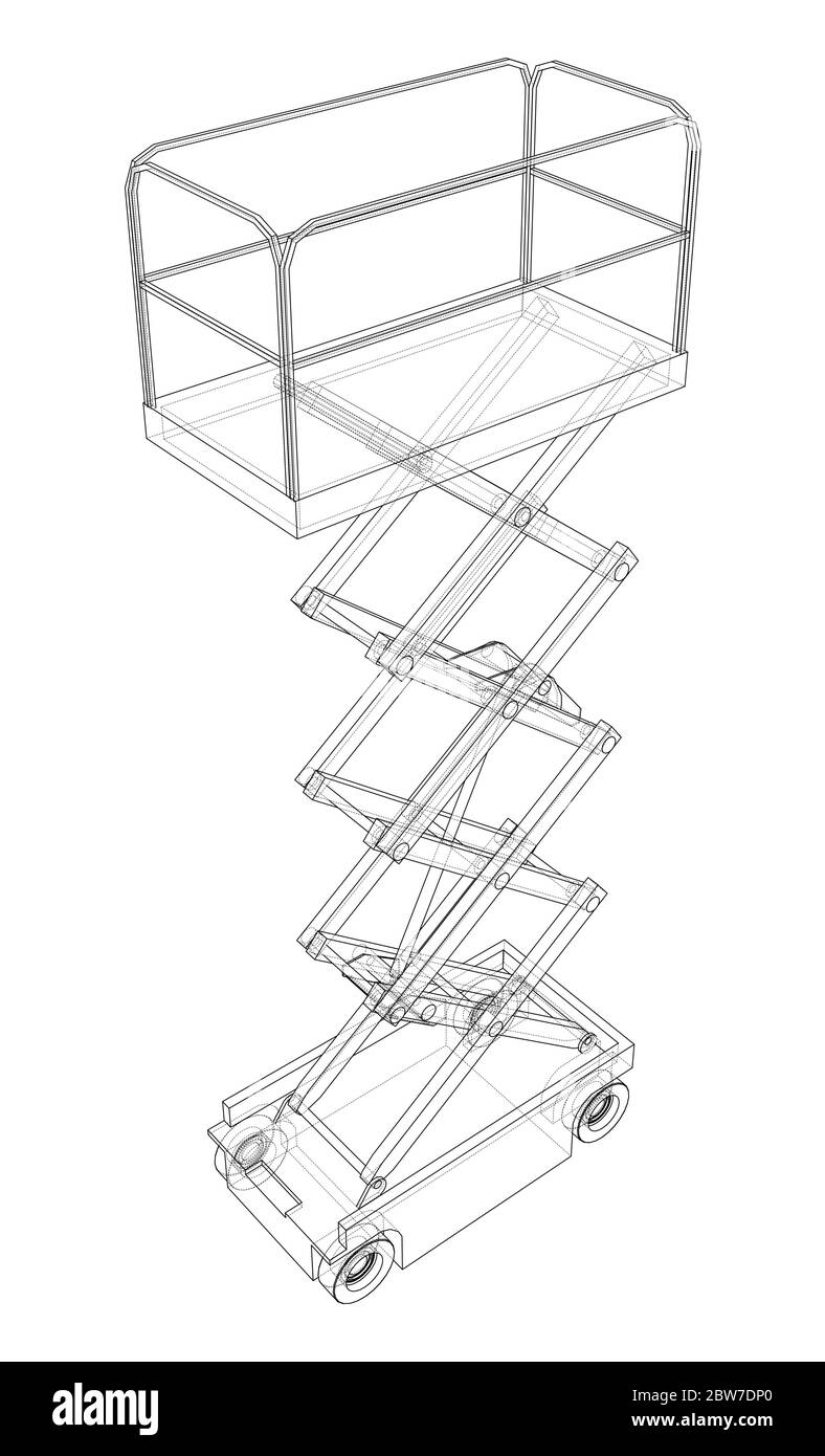 Scissor lift concept outline. Vector Stock Vector Image & Art - Alamy