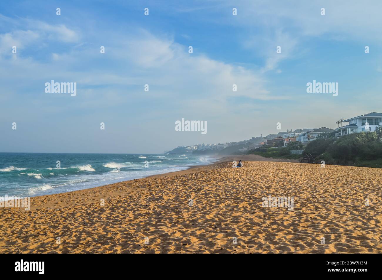 Pictureque Salt rock main beach and a river mouth lagoon in Dolphin