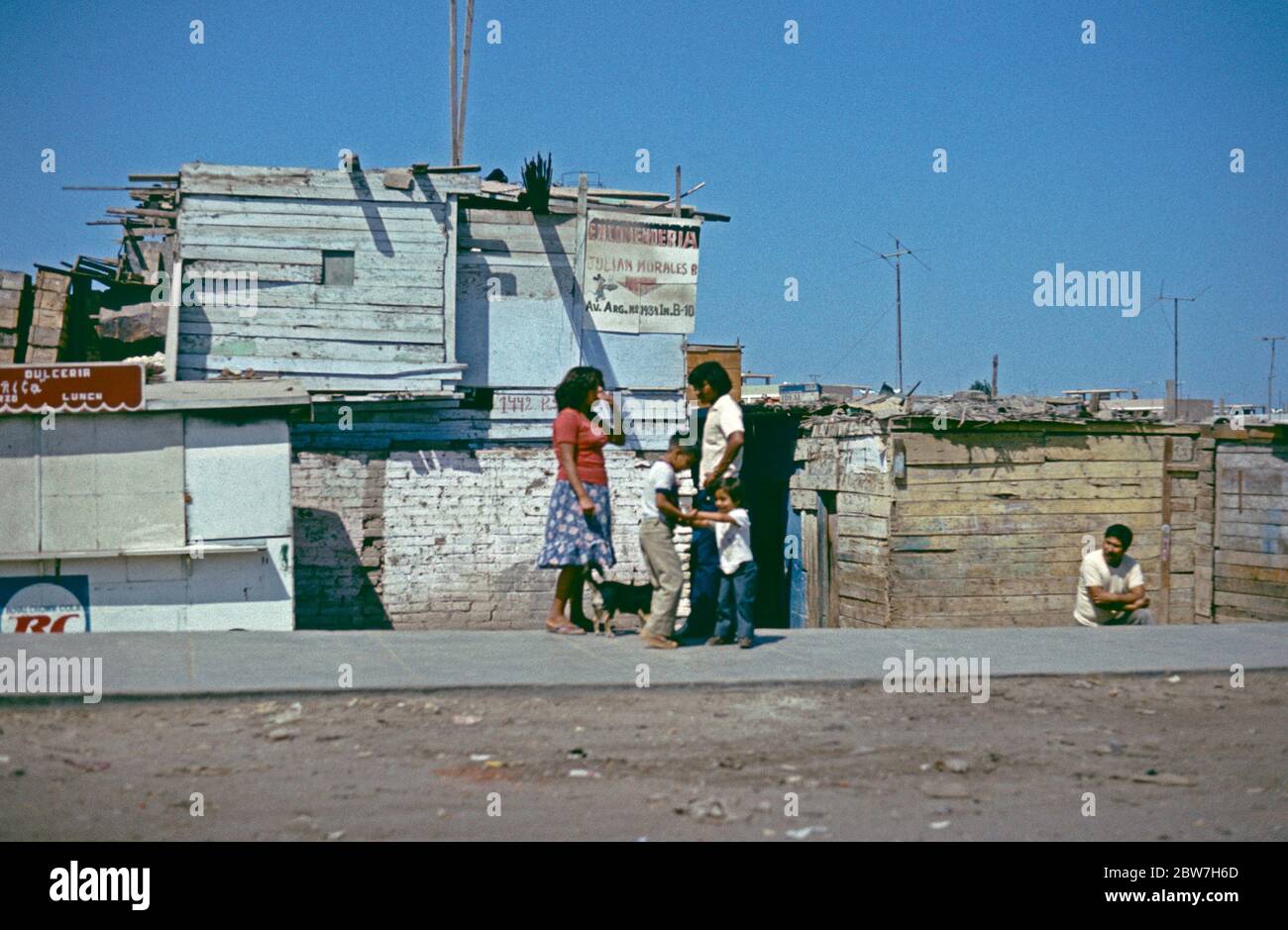 housing area at a suburb, April 30, 1982, Lima, Peru, South America