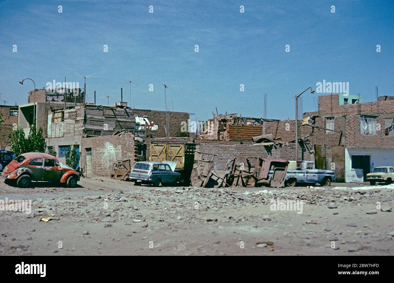 housing area at a suburb, April 30, 1982, Lima, Peru, South America Stock Photo