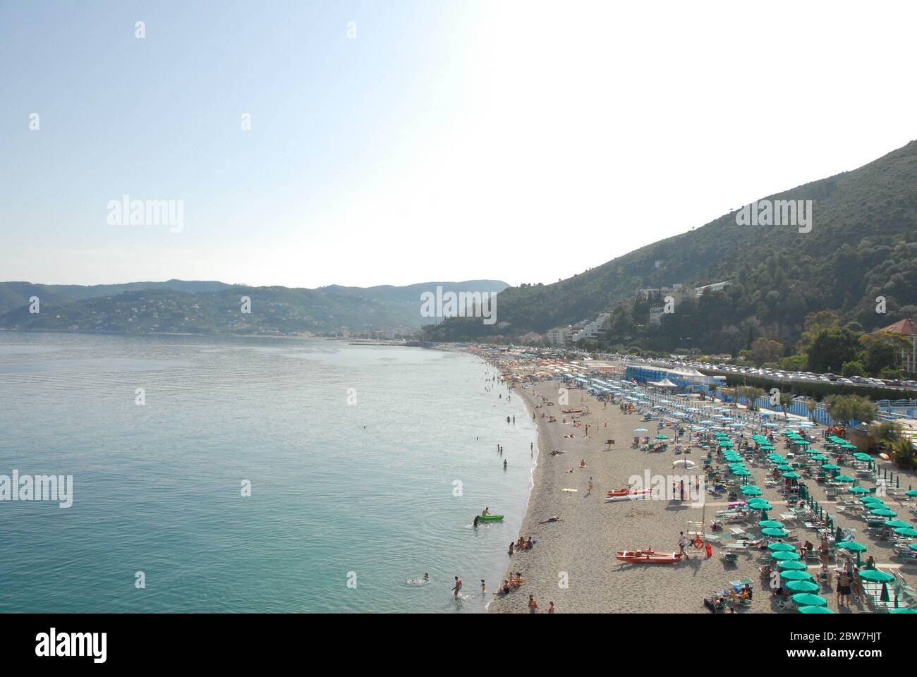 Seaside Spotorno, Ligurian coast - Italy Stock Photo