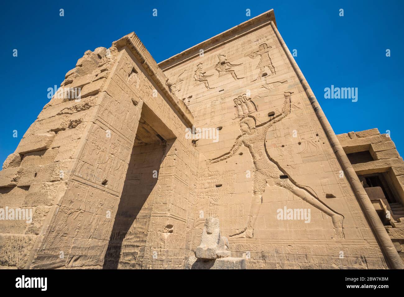 Nice carvings in Philae Egypt Stock Photo
