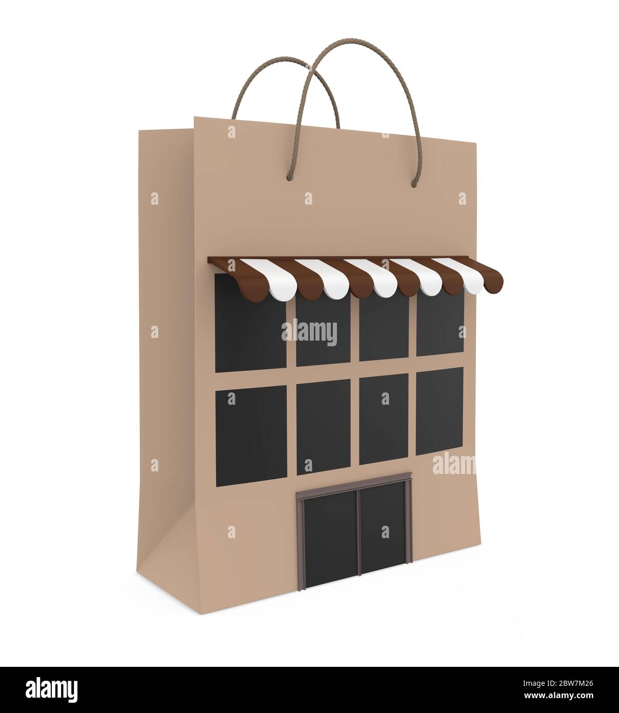 Shopping Bag Store Facade Isolated Stock Photo Alamy