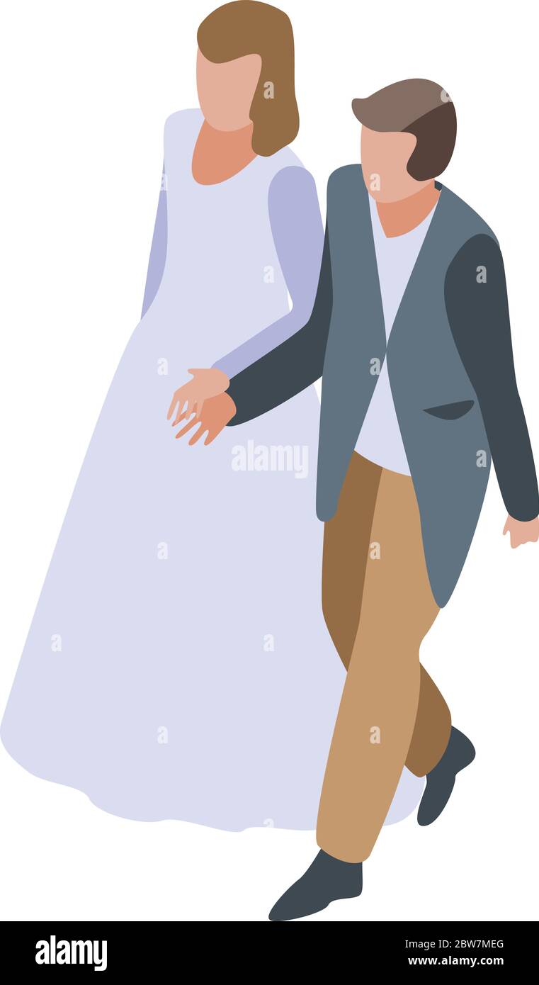 Happy wedding couple icon, isometric style Stock Vector Image & Art - Alamy