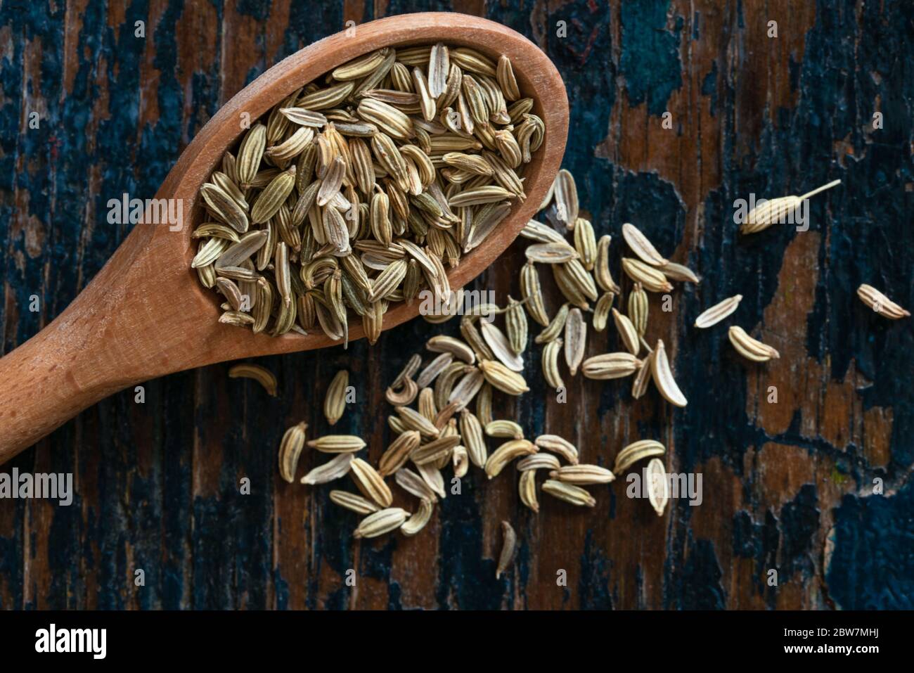 Fennel Seeds Spilled from a Teaspoon Stock Photo Alamy