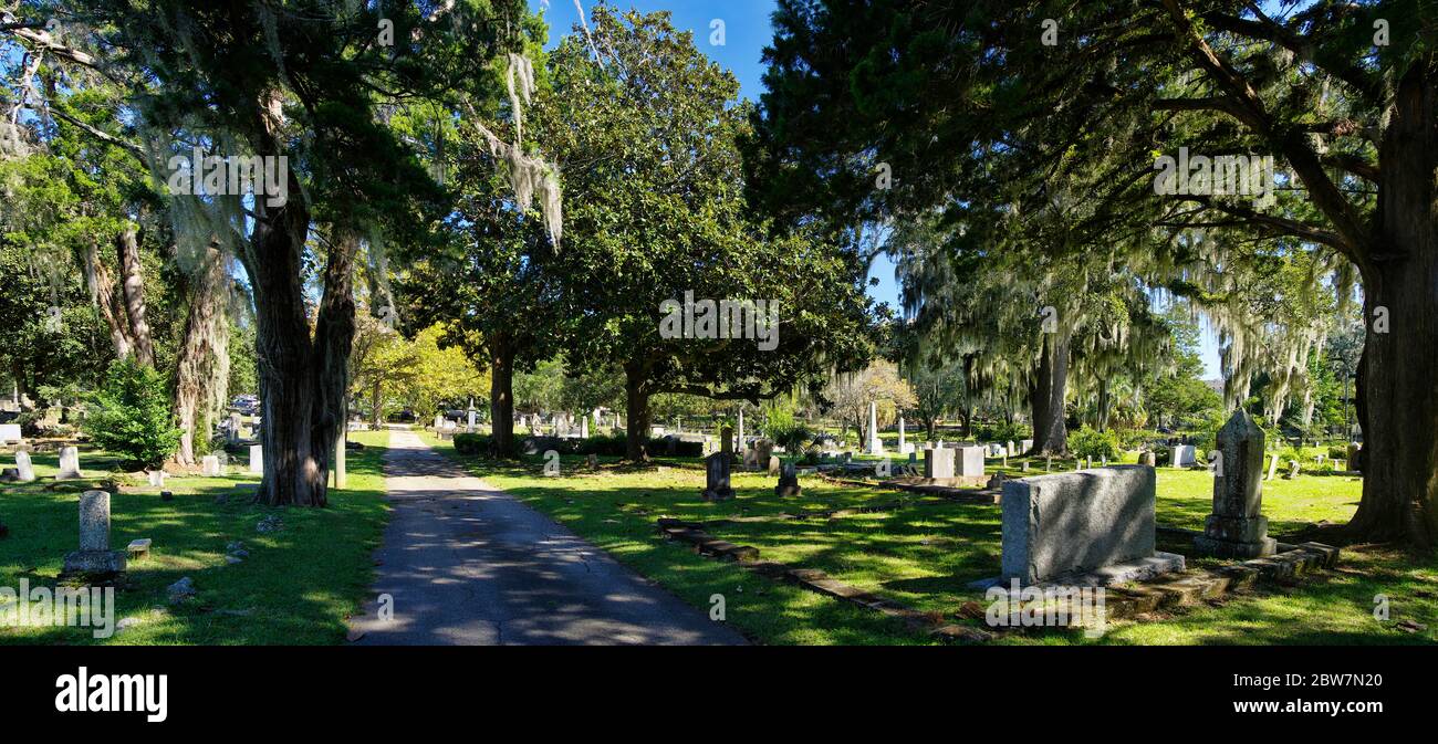 Tallahassee, FL, USA - October 24, 2017: The Tallahassee Old City Cemetery is the oldest burial ground in the city, established in 1829by the Florida Stock Photo