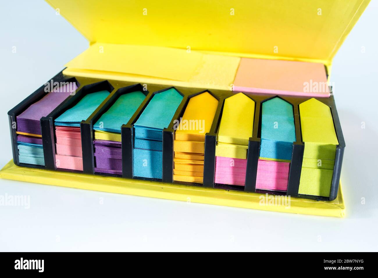 Box set of colorful post it paper Stock Photo - Alamy