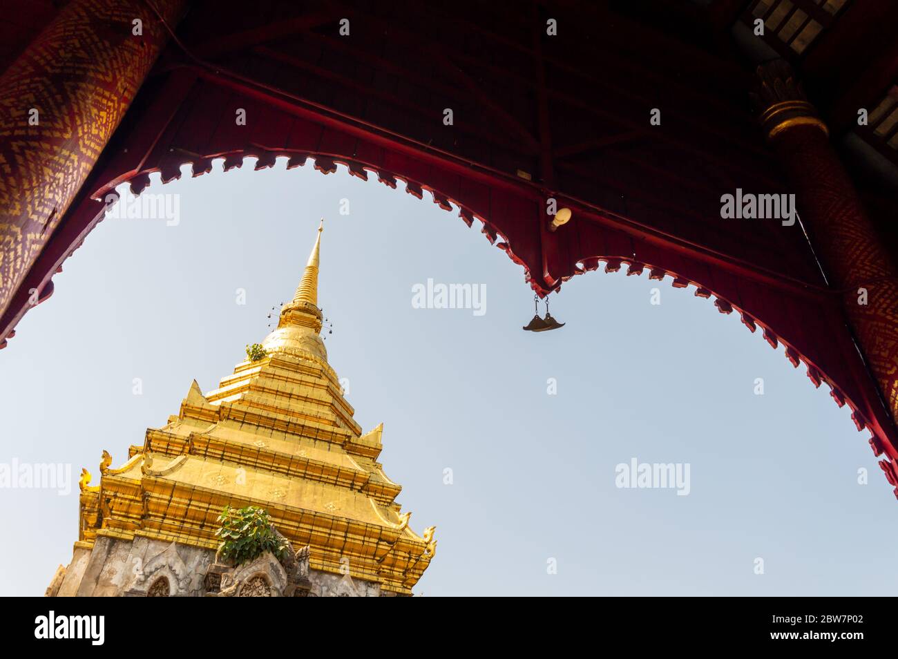 Wat Chiang Man was built by Mangrai: 209 in 1297. It was the first temple in Chiang Mai, the location of Wiang Nop Buri, a fortress of Lawa people. Stock Photo