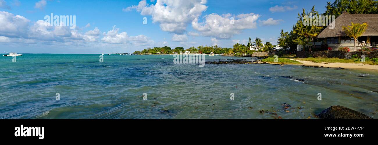Mauritius, picturesque coastline of village of Grand Gaube Stock Photo