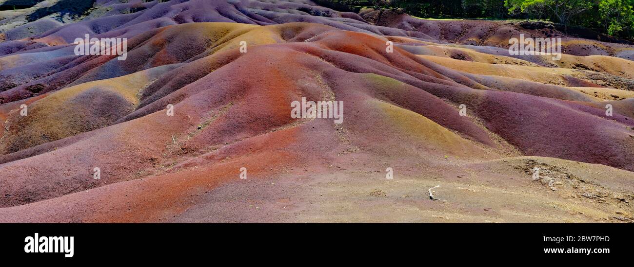 Mauritius.The Chamarel-seven-color park. Landscape in a sunny day Stock Photo