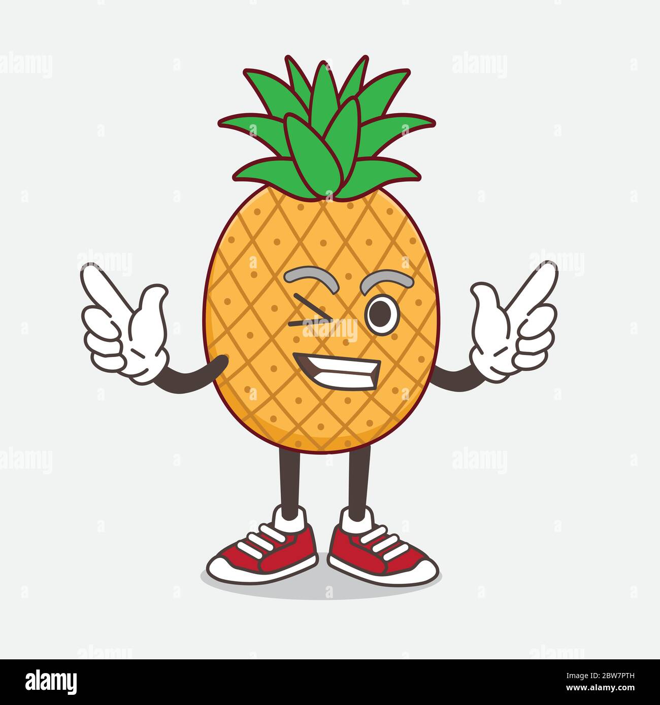An illustration of Pineapple Fruit cartoon mascot character with ...