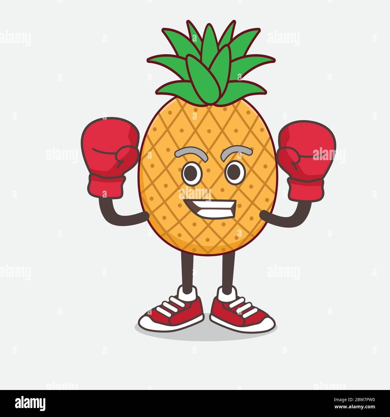 An illustration of Pineapple Fruit cartoon mascot character in sporty ...